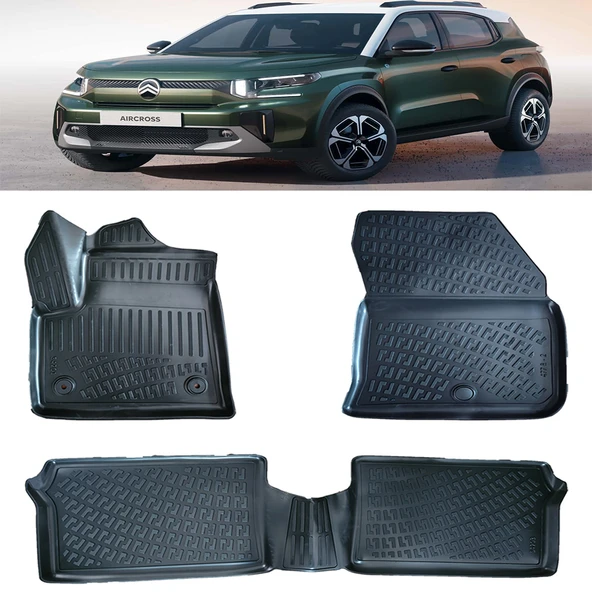 Rizline Citroen C3 Aircross Mhev Hybrit  2024 Ve Sonrası 3D Havuzlu Paspas Siyah ürün görseli