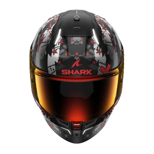 SHARK SKWAL i3 HELLCAT MAT SİYAH GRİ KIRMIZI KAPALI KASK - Resim 3