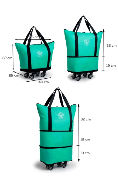 Valiz İki Körüklü Demonte Sessiz Tekerlekli Valiz/Çanta/Bavul - Resim 3