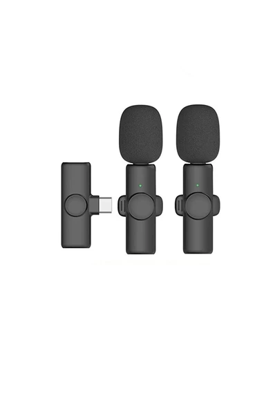 Kablosuz Yaka Mikrofonu Typ-c 2’li Mini Mikrofon