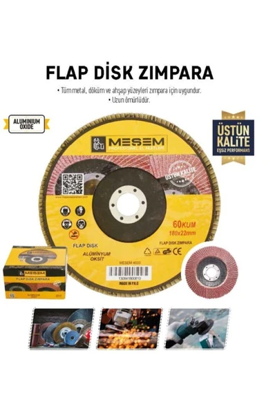 Meşem Flap Disk 115mm Zımpara 10 Lu (60 KUM) ürün görseli