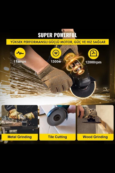 çaycup 550W Avuç Taşlama Makinesi 125mm Bakır Sargılı Spiral - Resim 3