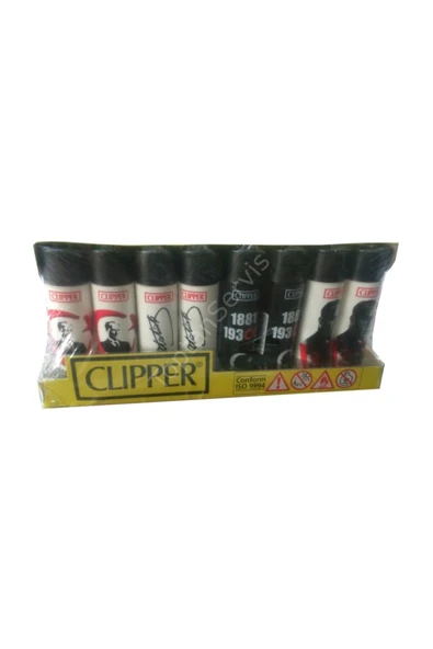Clipper Atatürk Desenli Classic Taşlı Cakmak 48 Adet - Resim 2