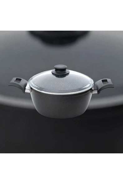 Delüxe Ezme 5 Kat Kaplama Derin Granit Tencere 24 Cm - Resim 2
