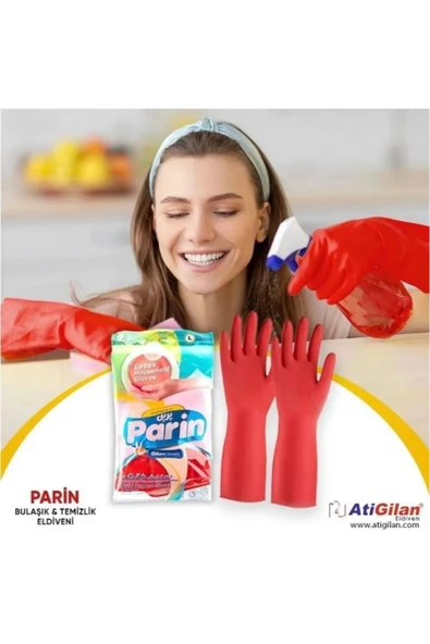 MUTFAKTAN2020 Parin Kısa Konçlu Temizlik Ve Bulaşık Eldiveni 216'lı ürün görseli