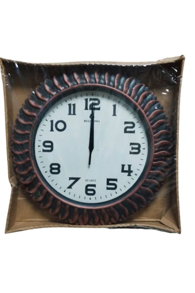 Hırdavatistan KLASİK ESKİTME BAKIR SAAT 35X35 CM SESSIZ ÇALIŞIR - 1