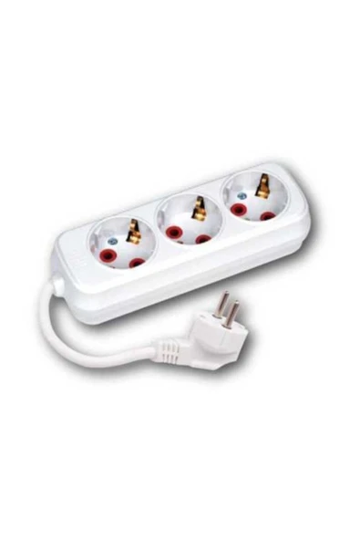 3lü 3 Metre Kablolu Anahtarlı Grup Priz Topraklı Uzatma Kablosu ürün görseli 1