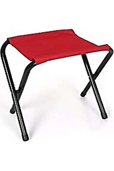 Egem Katlanabilir Ege Mini Katlanır Balıkçı Kampçı Taburesi 500 gr Metal Kırmızı Tekli Tek Kişilik ürün görseli
