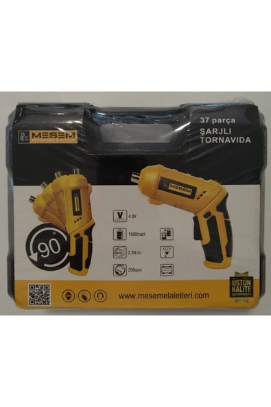 Meşem 1 141 Şarjlı Vidalama Tornavida 37 Parça Takım Çantalı 4 Volt 4.0 - 4.4 Ah Manyetik 2 Yıl ürün görseli 1