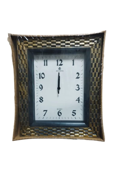 Hırdavatistan ESKİTME KLASİK ALTIN DUVAR SAATİ 35X30 CM SESSİZ ÇALIŞIR ürün görseli 1