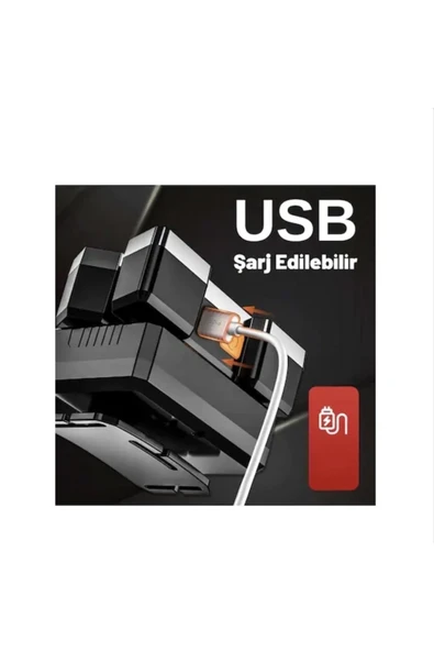 EMEN HOME 5LED Dahili Pil USB Sarj Edilebilir Kafa Feneri Lambasi - Resim 3
