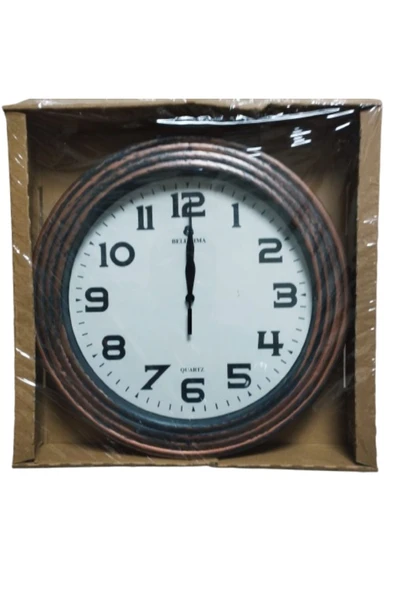 Hırdavatistan KLASİK ESKİTME BAKIR SAAT 30X30 CM SESSIZ ÇALIŞIR ürün görseli 1