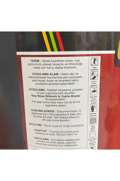 çaycup Silikonlu İç Cephe Boyası İtaly Boya 20 Kg - Resim 3