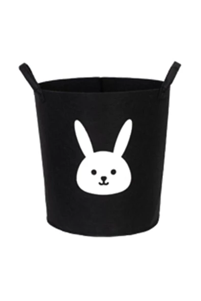 MUTFAKTAN2020 Çamaşır Sepeti Çok Amaçlı Keçe Oyuncak Piknik Kamp Çocuk Odası Kulplu Sepet 34 Cm ürün görseli 1