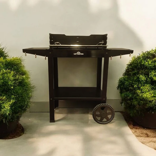 Wetterstein Tekerlekli Metal Sehpalı Mangal/Barbekü S Model - 4