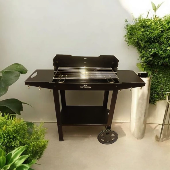 Wetterstein Tekerlekli Metal Sehpalı Mangal/Barbekü S Model - 3