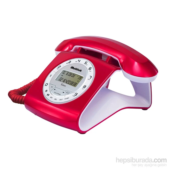RETRO CID Masa Telefonu - Kırmızı ürün görseli
