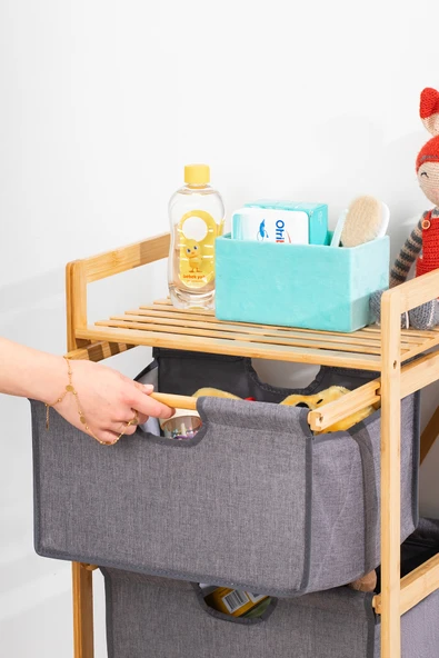 Porsima 2059 3 Katlı Ahşap Çok Amaçlı Çekmeceli Organizer Dolap - Resim 3