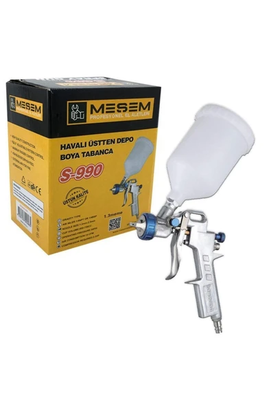 Hansel Meşem Boya Tabancası Havalı Üstten Depolu 1.3 mm Basınç Ayarlı - Resim 2