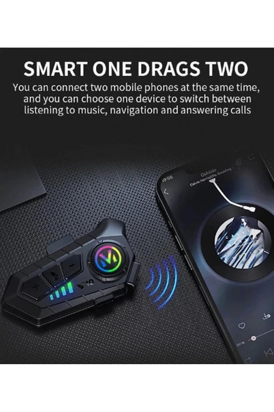 Y10 Kask Kulaklık Bluetooth Motosiklet Kulaklık 5,3 Bluetooth Intercom Motorsiklet Kulaklık - 5
