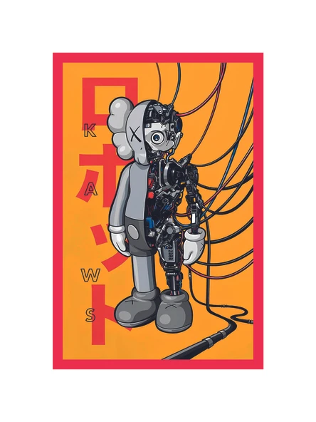 Kaws Tasarımlı Hediye Kartı   Modern Sanat & Pop Art Temalı Not Kartı Kartpostal  10x15 cm - 1