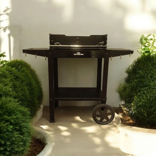 Wetterstein Tekerlekli Metal Sehpalı Mangal/Barbekü S Model - 2
