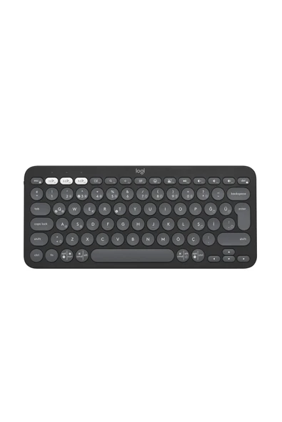 logitech K380s Pebble Keys 2 Çoklu Cihaz Özellikli Bluetooth Türkçe Q Klavye - Siyah 920-011859 - 1
