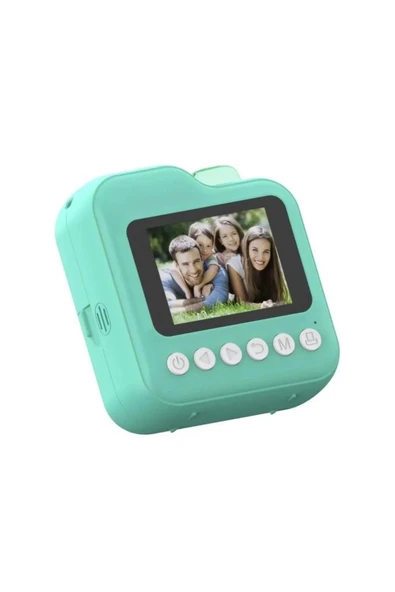 Dijital Video Kayıt Fotoğraf Çocuk Kamerası Anlık Termal Resim Kağıt Baskılı Mavi - 3