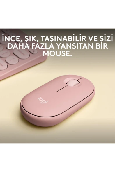 logitech M350s Pebble 2 Kablosuz Mouse - Pembe 910-007015 BLUETOOTH  (usb alıcı çıkmaz) - Resim 2