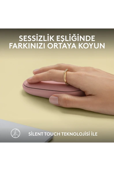 logitech M350s Pebble 2 Kablosuz Mouse - Pembe 910-007015 BLUETOOTH  (usb alıcı çıkmaz) - Resim 5