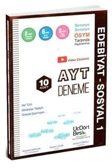 Ayt Edebiyat Sosyal-1 Ösyem Tarzı 10 Deneme Üçdörtbeş ürün görseli 1