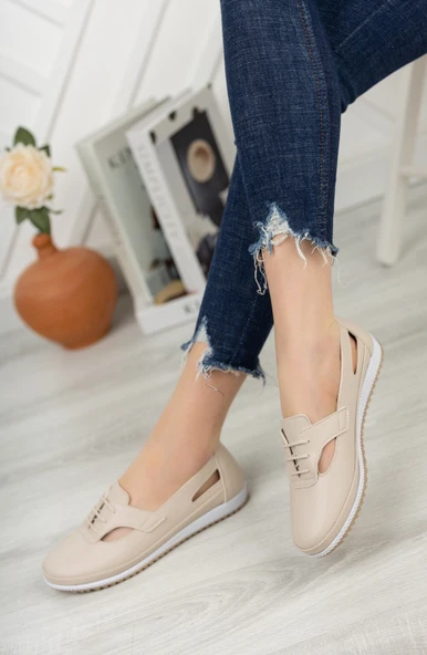 Kadın Loren Krem Günlük Ortopedik Ayakkabı - 3