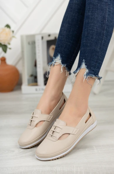 Kadın Loren Krem Günlük Ortopedik Ayakkabı