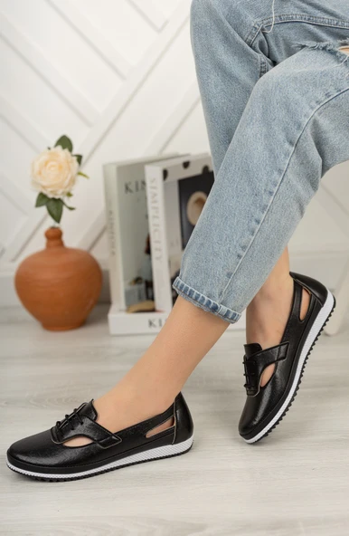 Kadın Loren Siyah Günlük Ortopedik Ayakkabı - 2