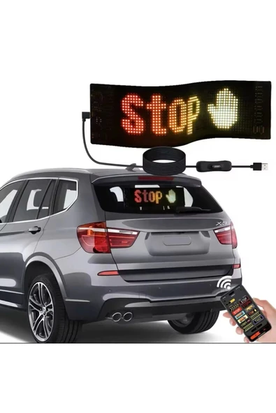 Led Panel Cama Yapışan Telefon Kontrollü Led Ekran Panel 16*64 Led Sayısı - Resim 5