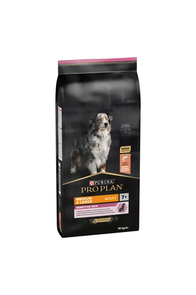 Pro Plan Senior Sensitive Skin 7+ Somonlu ve Pirinçli Orta ve Büyük Irk Yaşlı Köpek Maması 14kg ürün görseli 1