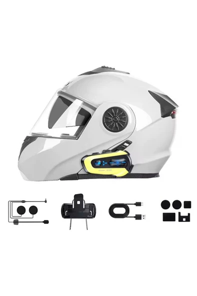 N3x Rgb Işıklı Intercom 3 Kişi Bağlantılı 1000mah Motosiklet Bluetooth Kulaklık Seti - Resim 5