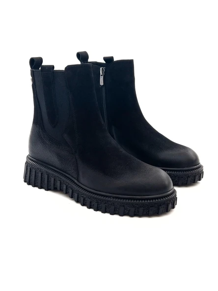 Venüs 2452605K Kadın Hakiki Deri Kalın Taban Nubuk Chelsea Bot - 6