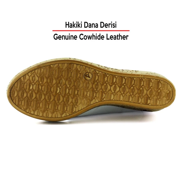 Erkan Saçmacı Astrid Beyaz Hakiki Dana Derisi Çapraz Bantlı Mantar Taban Görünümlü Dolgu Topuklu Sandalet - 8