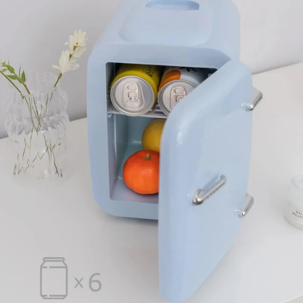 JON-MINI BUZDOLABI TASINABILIR RETRO MAVI 4 LT - 4