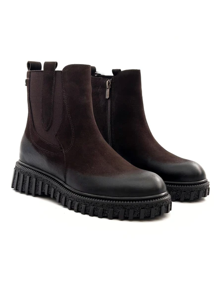 Venüs 2452605K Kadın Hakiki Deri Kalın Taban Nubuk Chelsea Bot - 2