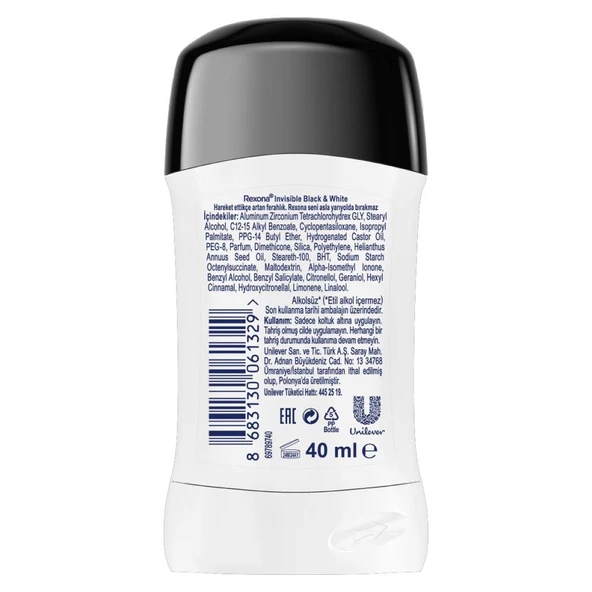 Rexona MotionSense Kadın Stick Deodorant Invisible On Black + White Clothes 40 ml - Resim 7