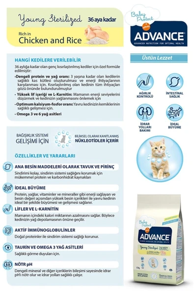 Young Sterilized Tavuklu Kısırlaştırılmış Kedi Maması 1.5 Kg - Resim 2