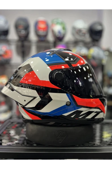 MT THUNDER 4 VALIANT MAVI BEYAZ (ŞEFFAF VİZÖRLÜ) ürün görseli
