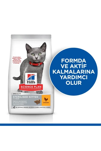 Hill's SCIENCE PLAN Healthy Development Tavuklu Kısırlaştırılmış Yavru Kedi Maması 3kg ürün görseli