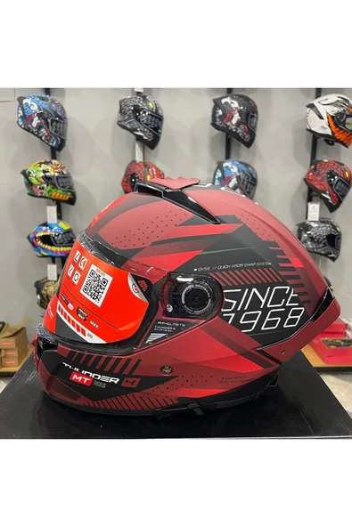 MT Helmets Thunder 4 SV Luminence D5 Mat Kırmızı - 1