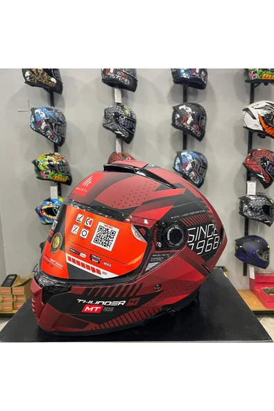 MT Helmets Thunder 4 SV Luminence D5 Mat Kırmızı - 3