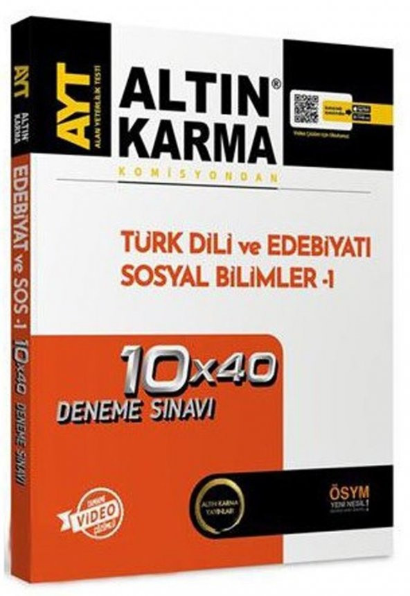 AYT Türk Dili ve Edebiyat Sosyal Bilimler 1 10 x 40 Deneme Altın Karma - 2