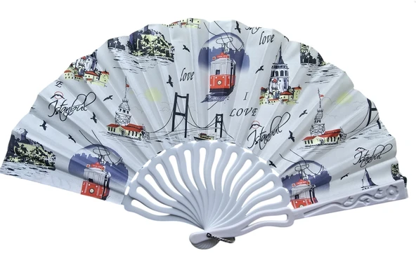 Plastik Kumaş Yelpaze 12'li İSTANBUL