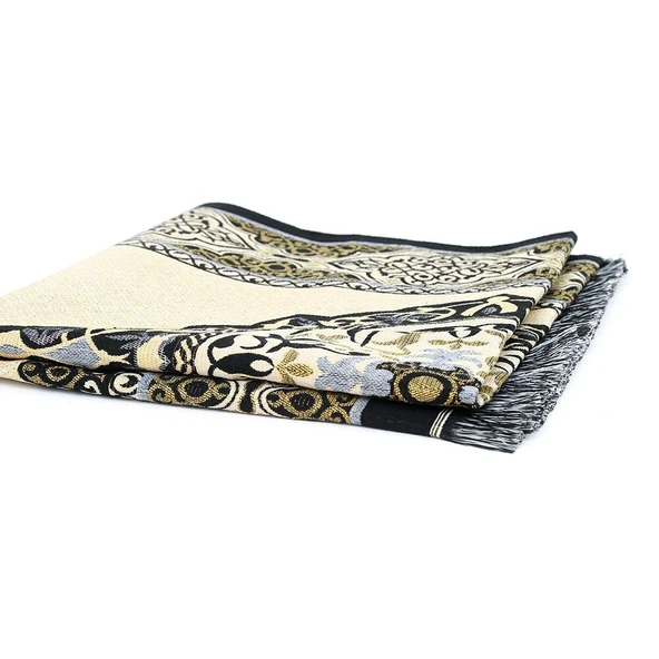 Hediyelik Tafta Seccade Siyah-Gold 68x110 cm - 200 gr - 5